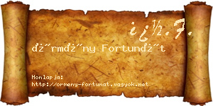 Örmény Fortunát névjegykártya